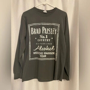 Brad Paisley Gray Long Sleeve Tee Size Medium